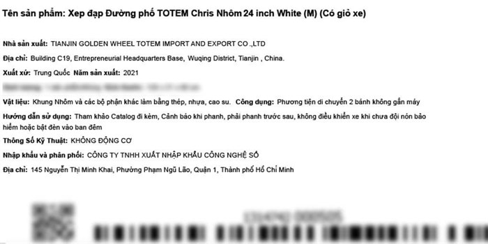 Xe Đạp Đường Phố City Totem Chris 24 inch Size M Màu Trắng