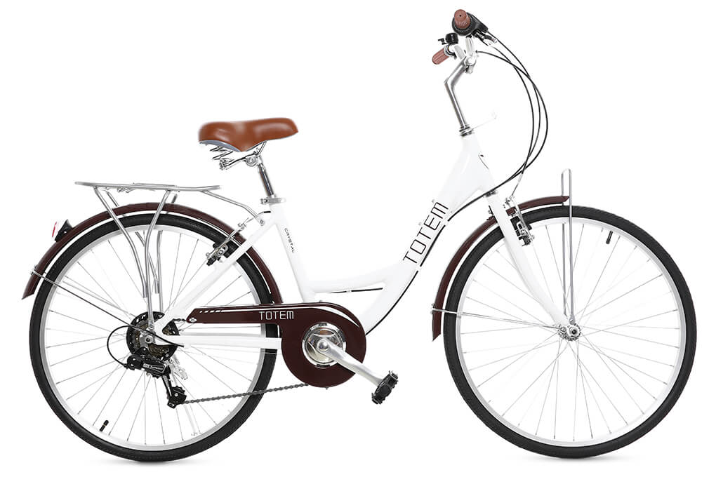Xe Đạp Đường Phố City Totem Chris 26 inch Size M Màu Trắng