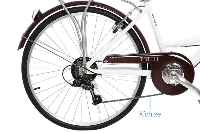 Xe Đạp Đường Phố City Totem Chris 26 inch Size M Màu Trắng