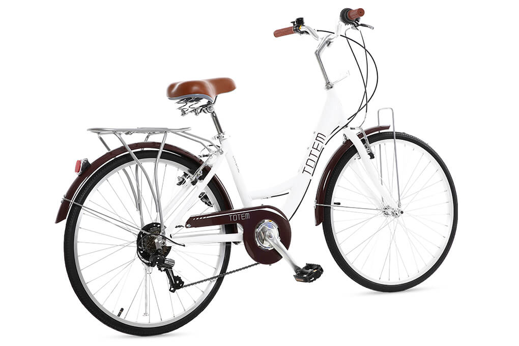 Xe Đạp Đường Phố City Totem Chris 26 inch Size M Màu Trắng