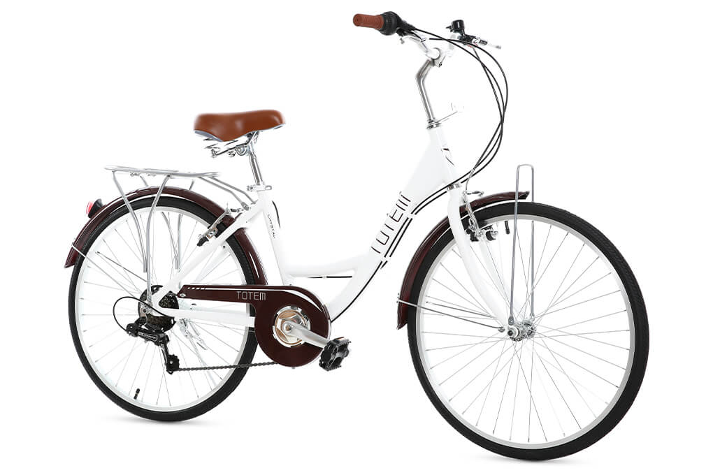 Xe Đạp Đường Phố City Totem Chris 26 inch Size M Màu Trắng