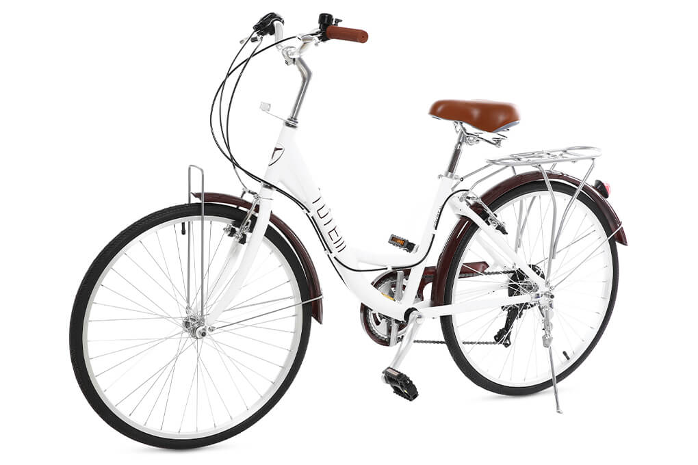 Xe Đạp Đường Phố City Totem Chris 26 inch Size M Màu Trắng