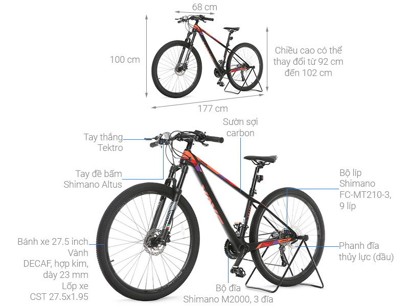 Xe Đạp Địa Hình MTB Java 650B-Vetta-27S-A 27.5 inch Size M