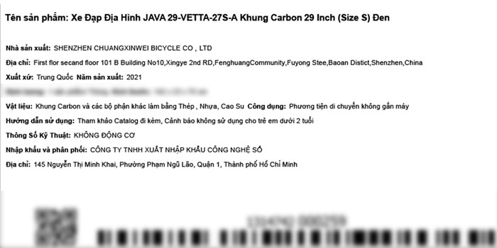 Xe Đạp Địa Hình MTB Java 29-Vetta-27S-A 29 inch Size S