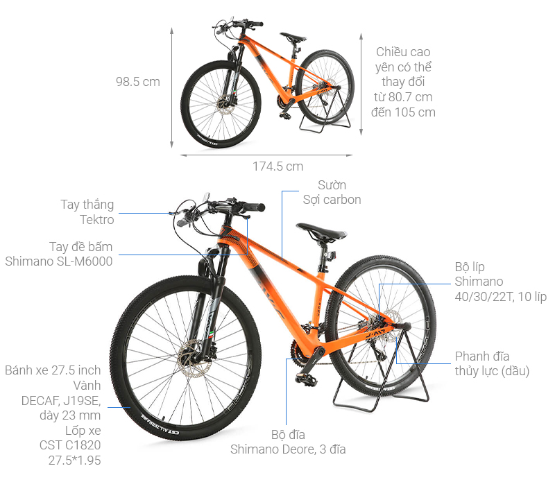 Xe Đạp Địa Hình MTB Java J.AIR 650B-Suoh-30S 27.5 inch Size S