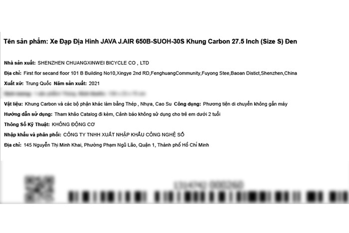 Xe Đạp Địa Hình MTB Java J.AIR 650B-Suoh-30S 27.5 inch Size S Màu Đen