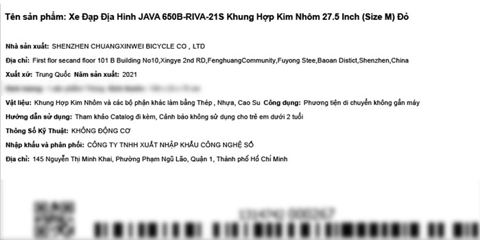 Xe đạp địa hình MTB Java 650B-RIVA-21S 27.5 inch Size M