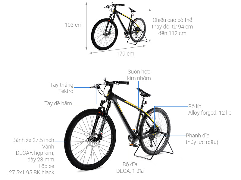 Xe Đạp Địa Hình MTB Java 650B-Delta-12S 27.5 inch Size M