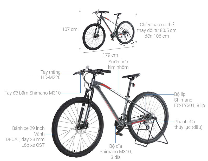 Xe Đạp Địa Hình MTB Java 29-Dolomia-24S 29 inch Size S