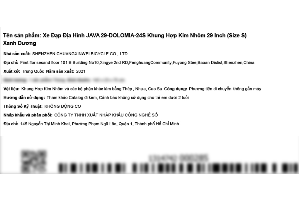 Xe Đạp Địa Hình MTB Java 29-Dolomia-24S 29 inch Size S
