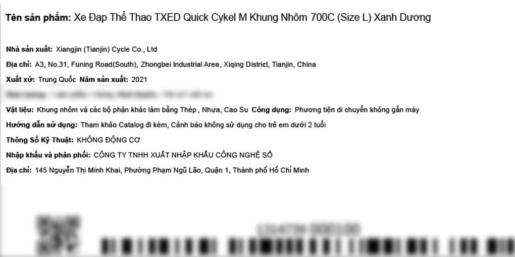 Xe Đạp Thể Thao Road Txed Quick Cykel M 29 inch Size L Màu Xanh Dương