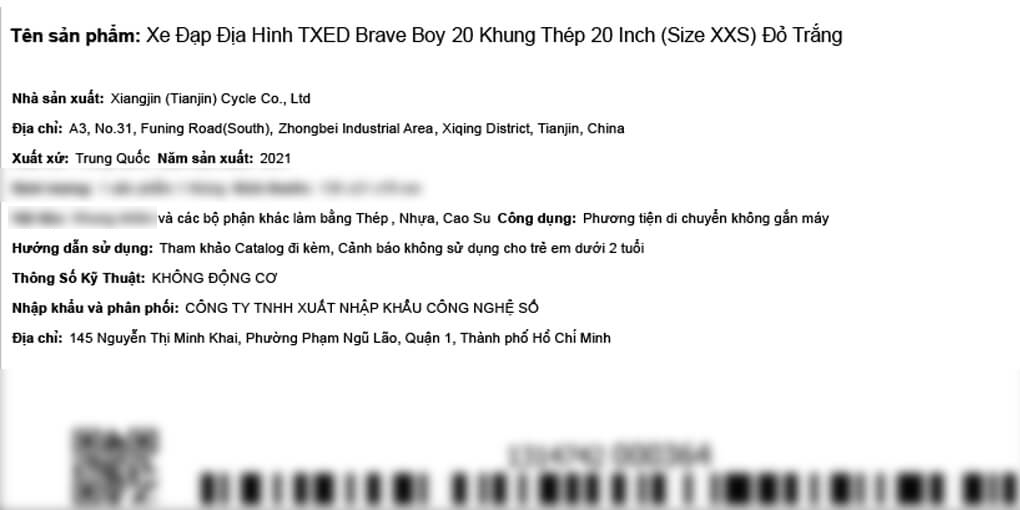 Xe Đạp Địa Hình MTB Txed Brave Boy 20 20 inch Size XXS
