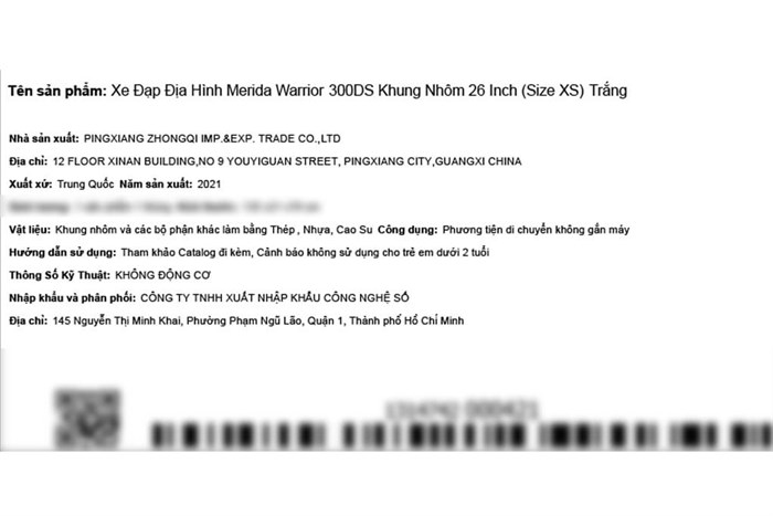 Xe Đạp Địa Hình MTB Merida Warrior 300Ds 26 inch Size XS Màu Trắng