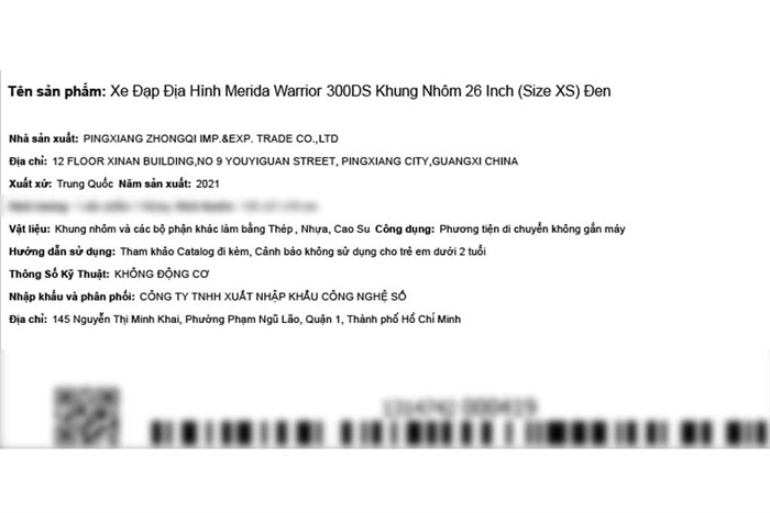 Xe Đạp Địa Hình MTB Merida Warrior 300Ds 26 inch Size XS Màu Đen