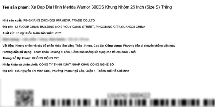 Xe Đạp Địa Hình MTB Merida Warrior 300Ds 26 inch Size S Màu Trắng