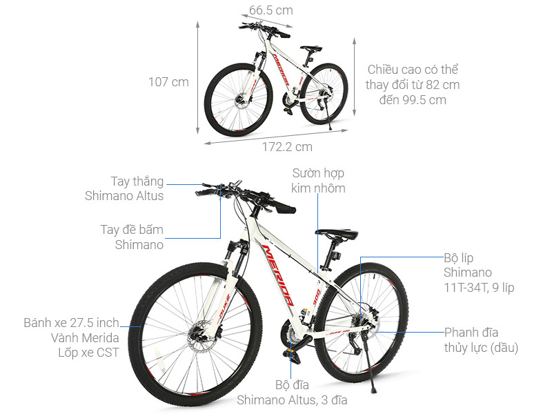 Xe Đạp Địa Hình MTB Merida Duke 300 27.5 inch Size S