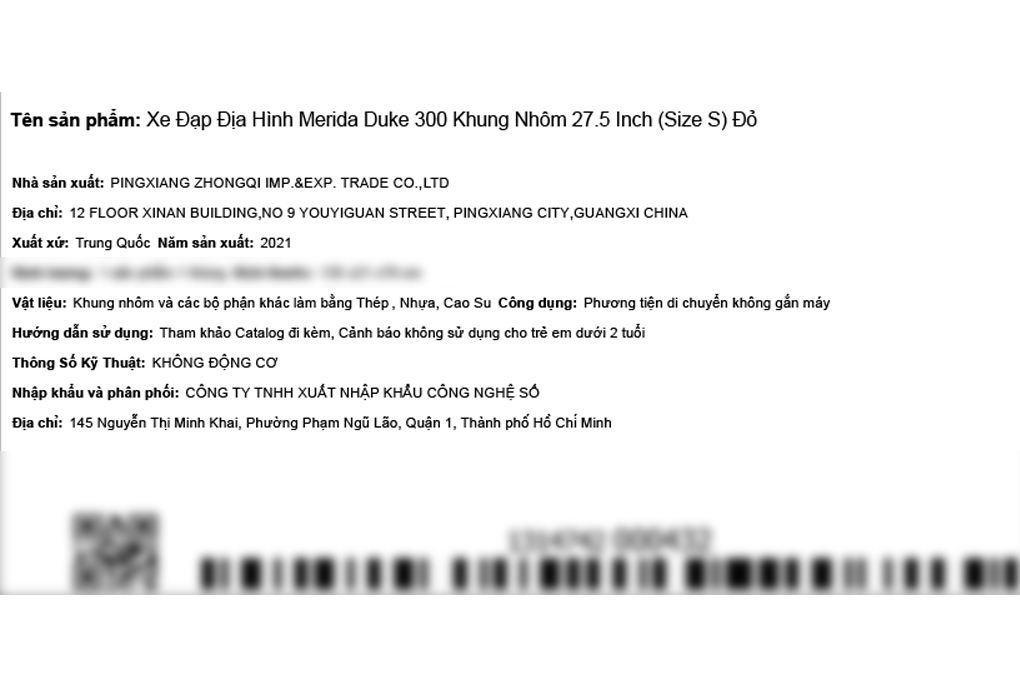Xe Đạp Địa Hình MTB Merida Duke 300 27.5 inch Size S Màu Đỏ