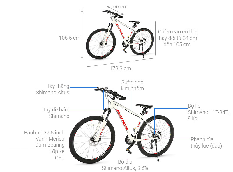 Xe Đạp Địa Hình MTB Merida Duke 300 27.5 inch Size M