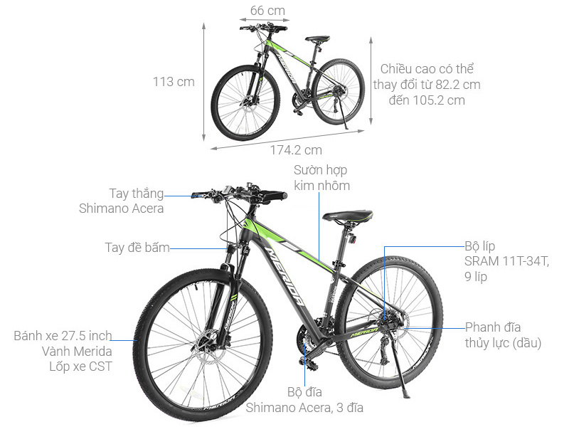 Xe Đạp Địa Hình MTB Merida Duke 600 27.5 inch Size S