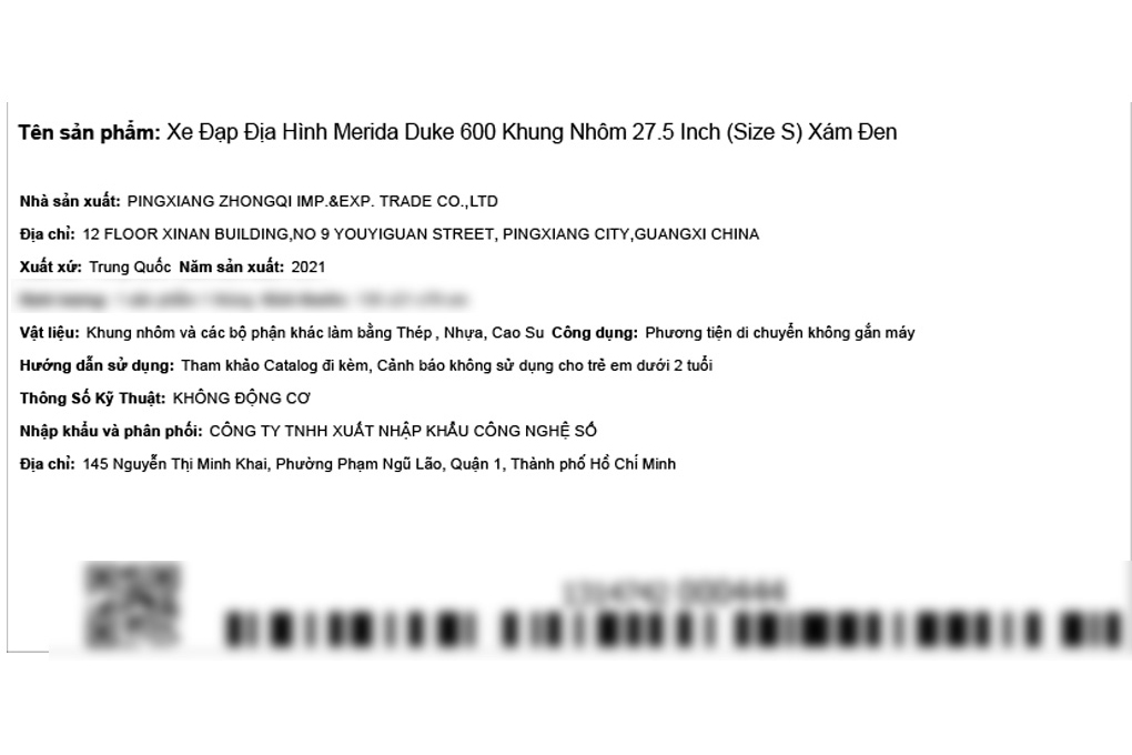 Xe Đạp Địa Hình MTB Merida Duke 600 27.5 inch Size S Màu Xám
