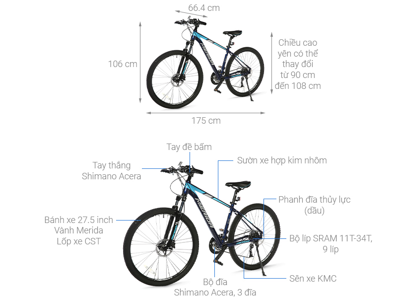 Xe Đạp Địa Hình MTB Merida Duke 600 27.5 inch Size M