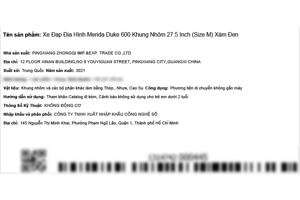Xe Đạp Địa Hình MTB Merida Duke 600 27.5 inch Size M Màu Xám