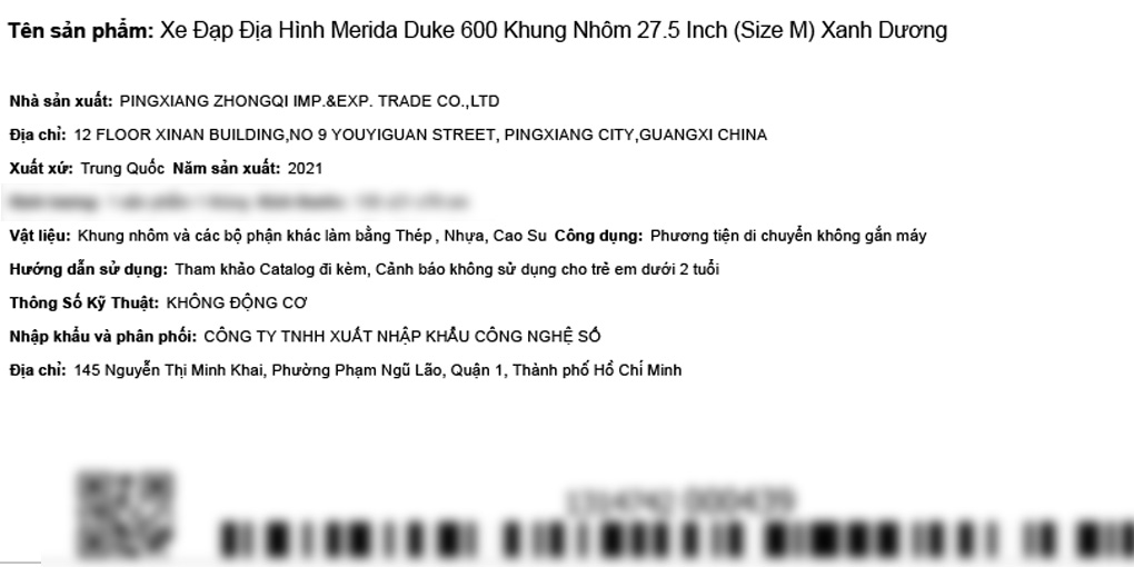Xe Đạp Địa Hình MTB Merida Duke 600 27.5 inch Size M Màu Xanh Dương