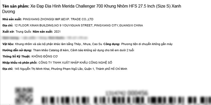 Xe Đạp Địa Hình MTB Merida Challenger 700 27.5 inch Size S
