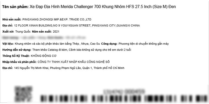 Xe Đạp Địa Hình MTB Merida Challenger 700 27.5 inch Size M