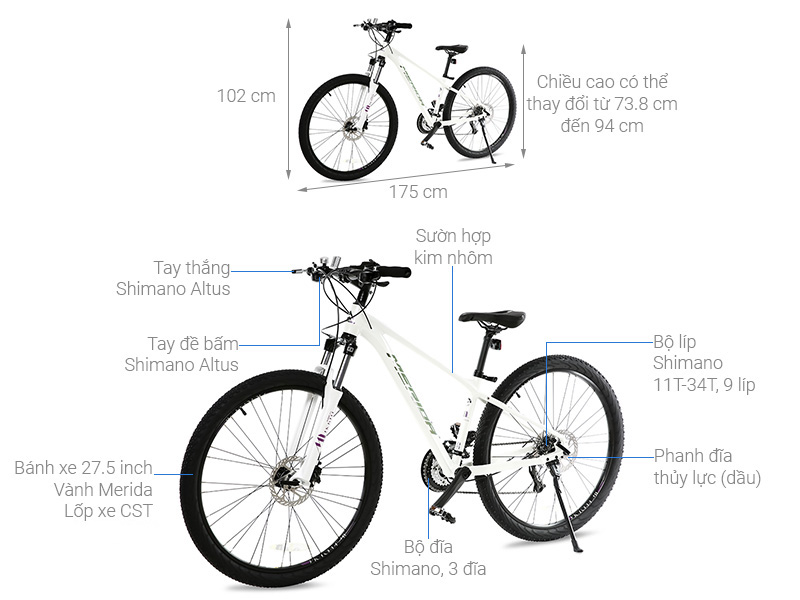 Xe Đạp Địa Hình MTB Merida Victoria 700 27.5 inch Size S