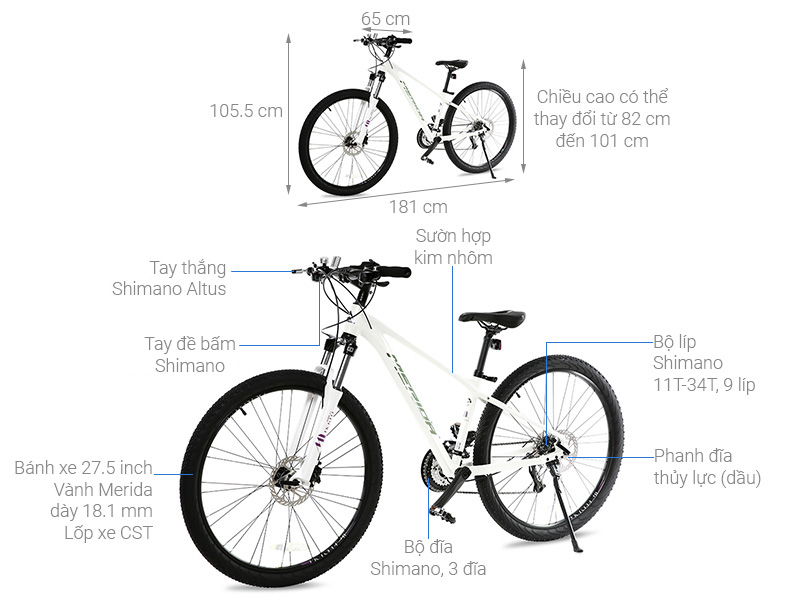 Xe Đạp Địa Hình MTB Merida Victoria 700 27.5 inch Size M