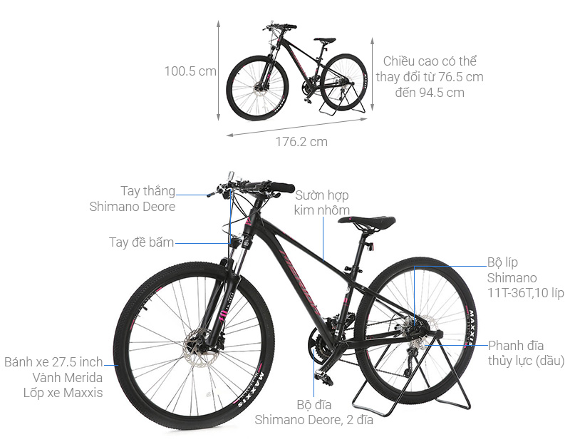 Xe Đạp Địa Hình MTB Merida Victoria 800 27.5 inch Size S