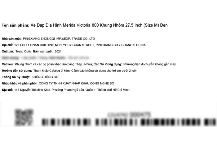 Xe Đạp Địa Hình MTB Merida Victoria 800 27.5 inch Size M Màu Đen