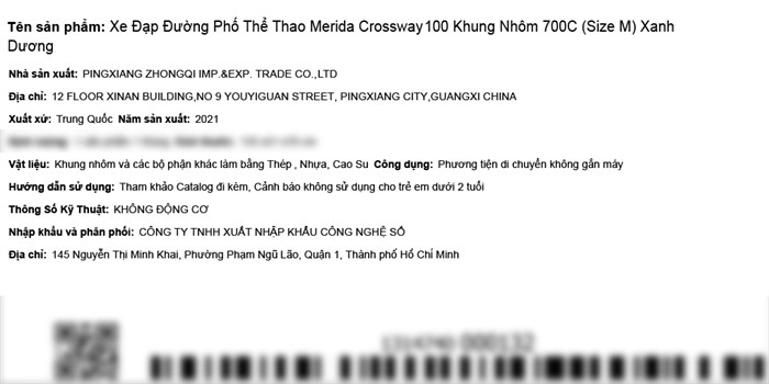 Xe Đạp Đường Phố Touring Merida Crossway100 29 inch Size M