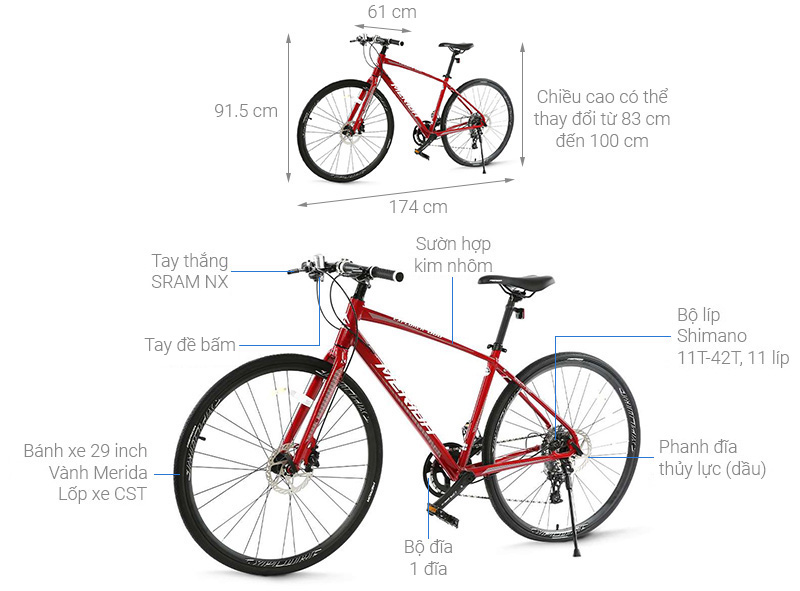 Xe Đạp Đường Phố Touring Merida Explorer 600 29 inch Size S