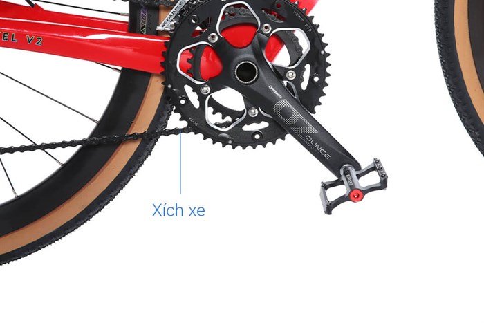 Xe Đạp Thể Thao Road Twitter Gravel V2 29 inch Size S Màu Trắng - Đỏ