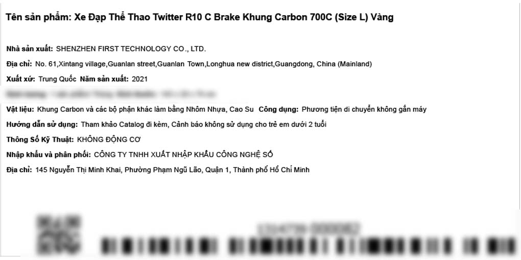 Xe Đạp Thể Thao Road Twitter R10 C Brake 29 inch Size L