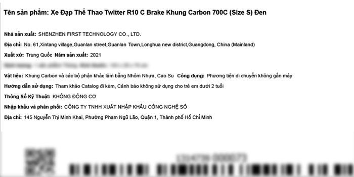 Xe Đạp Thể Thao Road Twitter R10 C Brake 29 inch Size S Màu Đen