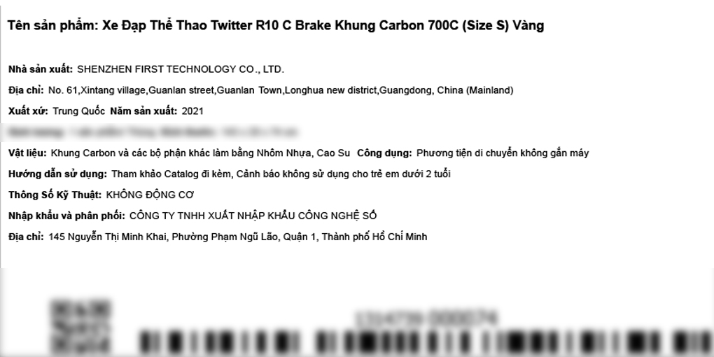 Xe Đạp Thể Thao Road Twitter R10 C Brake 29 inch Size S Màu Vàng
