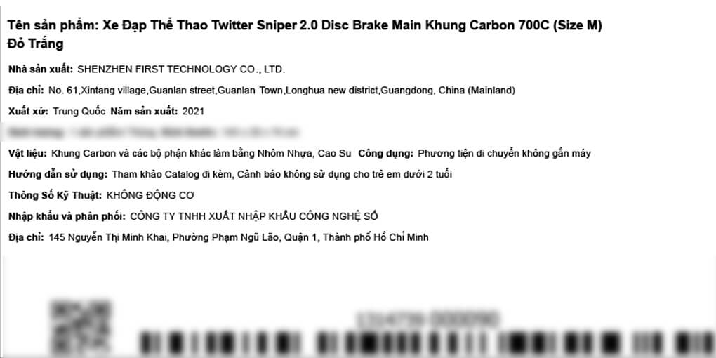 Xe Đạp Thể Thao Road Twitter Sniper 2.0 Disc Brake Main 29 inch Size M