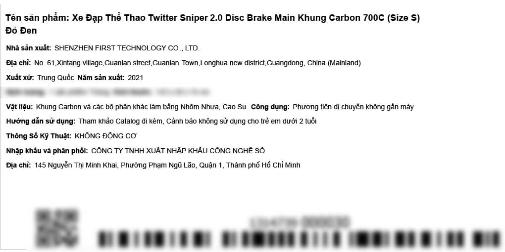 Xe Đạp Thể Thao Road Twitter Sniper 2.0 Disc Brake Main 29 inch Size S