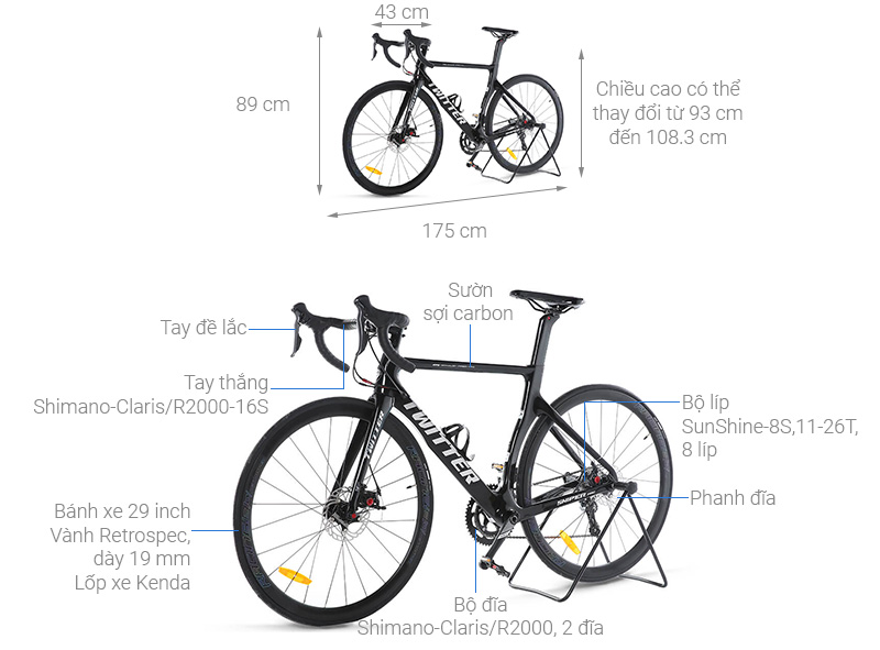 Xe Đạp Thể Thao Road Twitter Sniper 2.0 Disc 29 inch Size M