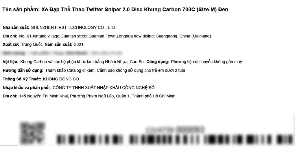 Xe Đạp Thể Thao Road Twitter Sniper 2.0 Disc 29 inch Size M Màu Đen