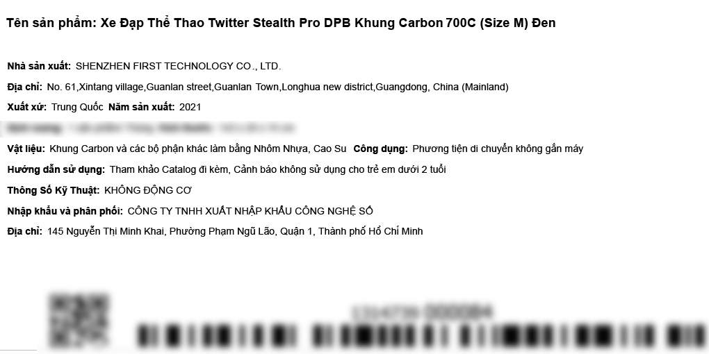 Xe Đạp Thể Thao Road Twitter Stealth Pro Dpb 29 inch Size M Màu Đen