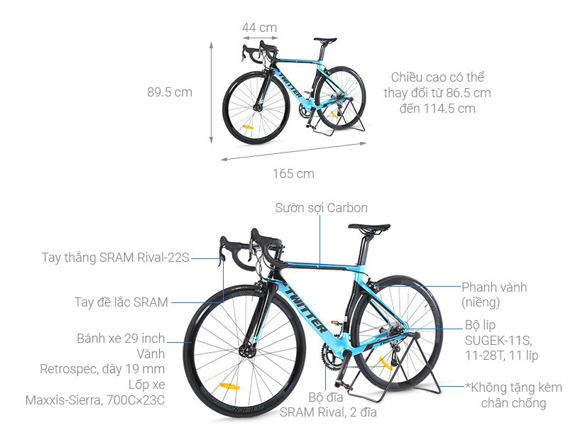 Xe đạp thể thao Road Twitter T10 Pro C Brake Main 29 inch