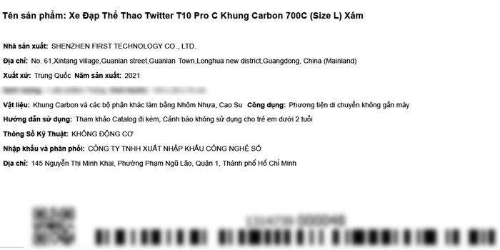 Xe Đạp Thể Thao Road Twitter T10 Pro C 29 inch Size L Màu Xám