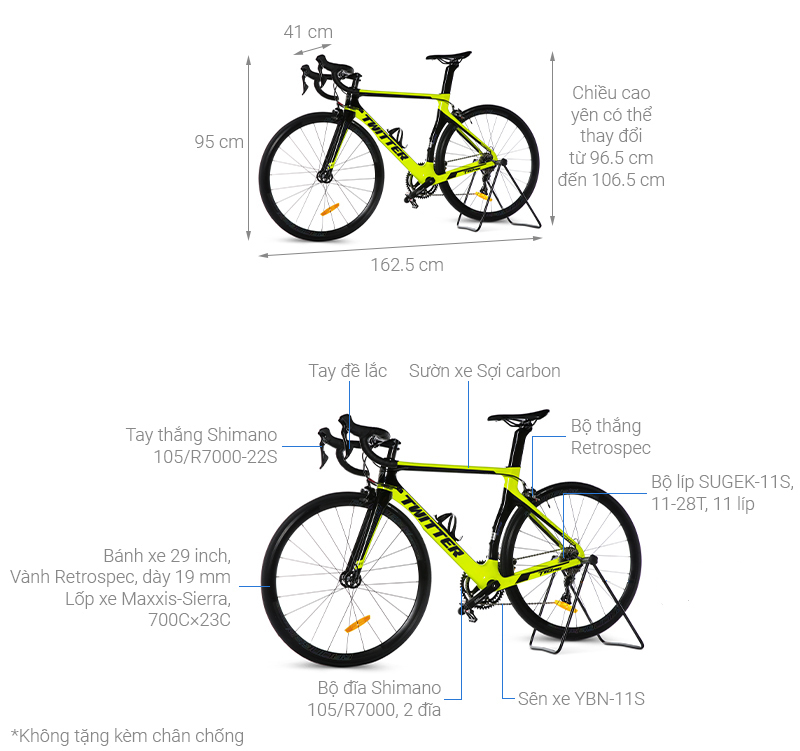 Xe Đạp Thể Thao Road Twitter T10 Pro C 29 inch Size M