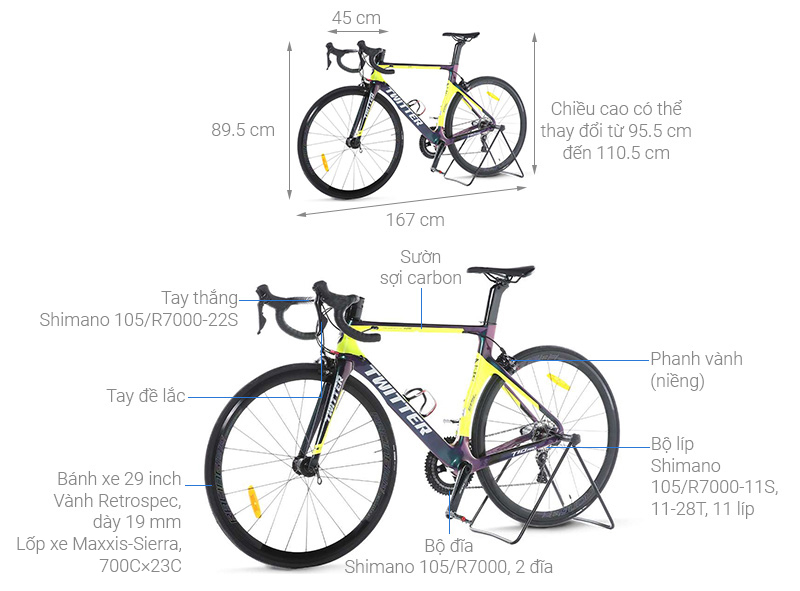 Xe Đạp Thể Thao Road Twitter T10 Pro HC-C 29 inch Size L