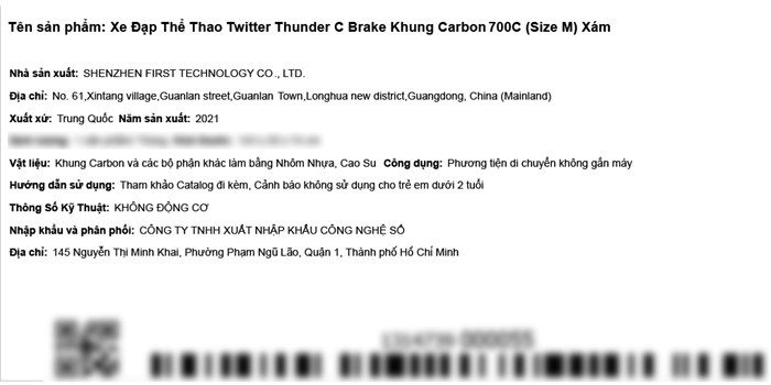 Xe Đạp Thể Thao Road Twitter Thunder C Brake 29 inch Size M Màu Xám