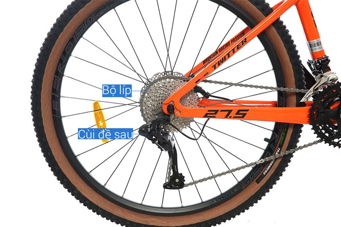 Xe Đạp Địa Hình MTB Twitter Leopard Pro Main 27.5 inch Size S Màu Cam